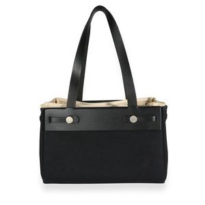 Hermes Black Canvas & Vache Hunter Leather 2-in-1 Herbag Cabas Tote PHW